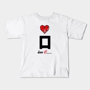 Initial love letter O for valentine Kids T-Shirt